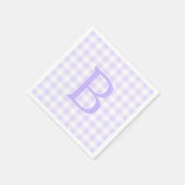 Pastel Lavendel en Witte Gingham Monogram Servet (Hoek)