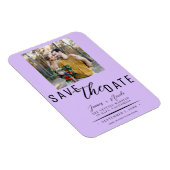 Pastel Lavendel Foto Bruiloft Save-the-Date Magneet (Rechterzijde)