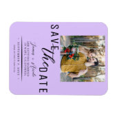 Pastel Lavendel Foto Bruiloft Save-the-Date Magneet (Horizontaal)