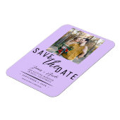 Pastel Lavendel Foto Bruiloft Save-the-Date Magneet (Linkerzijde)