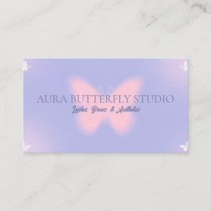 Pastel Lavendel Glanzende Vlinder Aura Visitekaartje