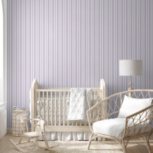 Pastel Lavendel Paarse witte strepen Patroon Behang