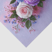 Pastel Lavendel Roos Boeket Decoupage Tissuepapier (Detail)