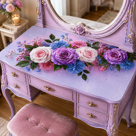 Pastel Lavendel Roos Boeket Decoupage Tissuepapier