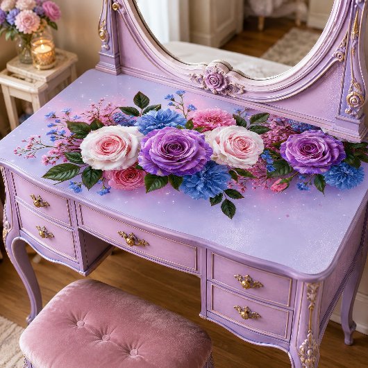 Pastel Lavendel Roos Boeket Decoupage Tissuepapier