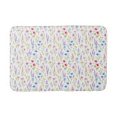 Pastel Lavendel Roze Blauwe Zalm Wilde Bloem Badmat (Voorkant)