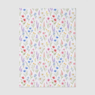 Pastel Lavendel Roze Blauwe Zalm Wilde Bloem Tissuepapier