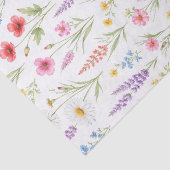 Pastel Lavendel Roze Wilde Bloemen Tissuepapier (Detail)