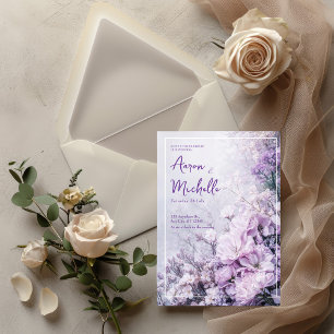 Pastel Lavendel Sering Bloem Lentewedding Kaart