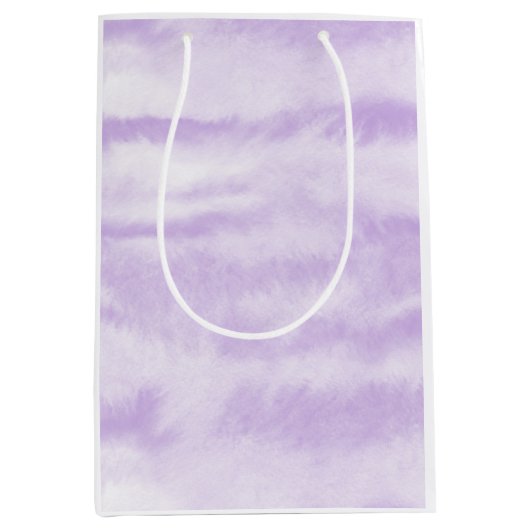 Pastel Lavendel Tie-Dye Waterverfeffect Medium Cadeauzakje (Voorkant)