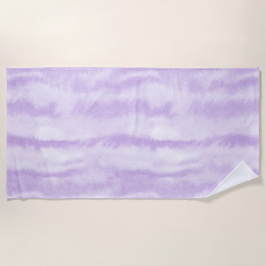 Pastel Lavendel Tie-Dye Waterverfeffect Strandlaken (Voorkant)