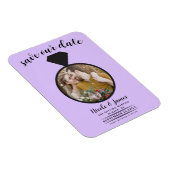 Pastel Lavendel trouwring foto Save the Date Magneet (Rechterzijde)