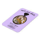 Pastel Lavendel trouwring foto Save the Date Magneet (Linkerzijde)