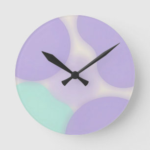 Pastel Lavendel Vlek Organisch Abstract Ronde Klok