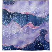 *~* Pastel LAVENDER Agate Holo GLITTER Ocean AP8 Douchegordijn (Voorkant)