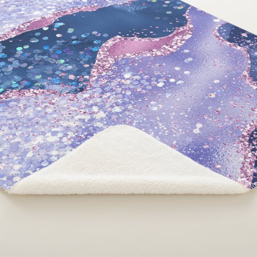 *~* Pastel LAVENDER Agate Holo GLITTER Ocean AP8 Sherpa Deken (3/4)