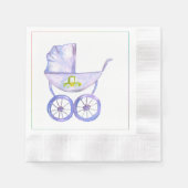 Pastel Lavender Baby Carriage Napkins Servetten (Voorkant)