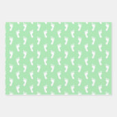 PASTEL LAVENDER BLAUW GROENE ROWS OF BABY FEET INPAKPAPIER VEL (Voorkant 3)