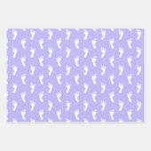 PASTEL LAVENDER BLAUW GROENE ROWS OF BABY FEET INPAKPAPIER VEL (Voorkant)