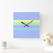 Pastel Lavender Blue Vierkante Klok (Huis)
