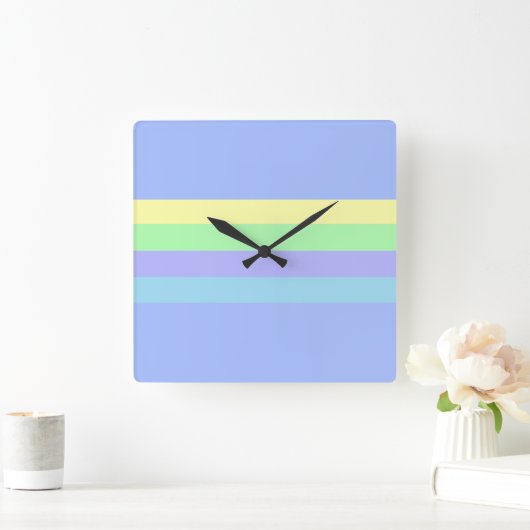 Pastel Lavender Blue Vierkante Klok (Huis)