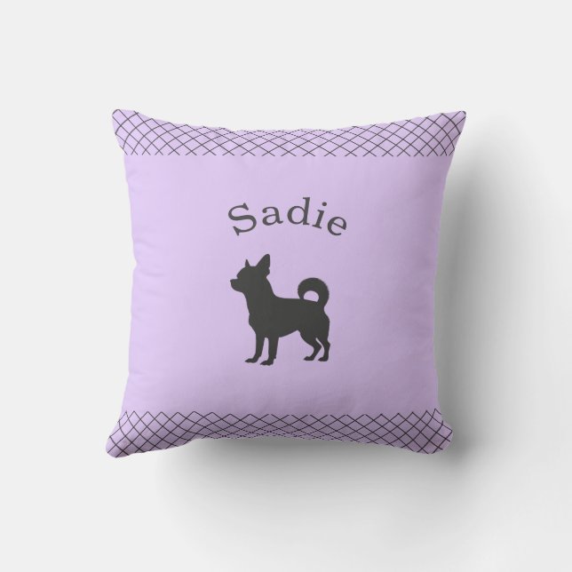 Pastel Lavender Chihuahua | Personalized Matching Kussen (Achterkant)