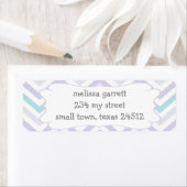 Pastel Lavender en Aqua Zig Zag Baby Etiket (Insitu)