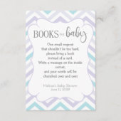 Pastel Lavender en Aqua Zig Zag Baby Informatiekaartje (Voorkant)