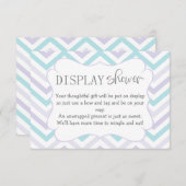 Pastel Lavender en Aqua Zig Zag Baby Informatiekaartje (Voorkant / Achterkant)