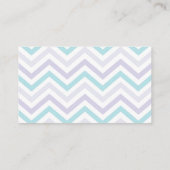 Pastel Lavender en Aqua Zig Zag Baby Informatiekaartje (Achterkant)