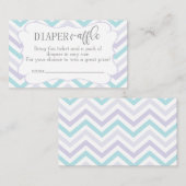Pastel Lavender en Aqua Zig Zag Baby Informatiekaartje (Voorkant / Achterkant)