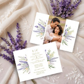 Pastel Lavender Flowers & Greenery Elegant Spring  Kaart