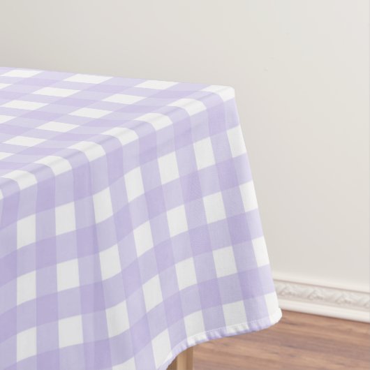 Pastel Lavender Gingham Controleert patroontablet Tafelkleed (Voorbeeld)