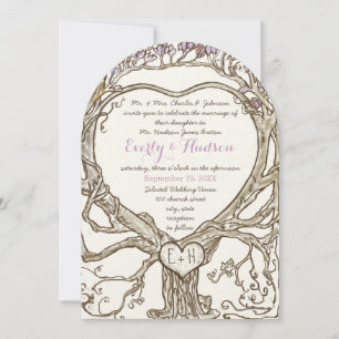 Pastel Lavender Lila Plum Boho Heart Shaped Kaart