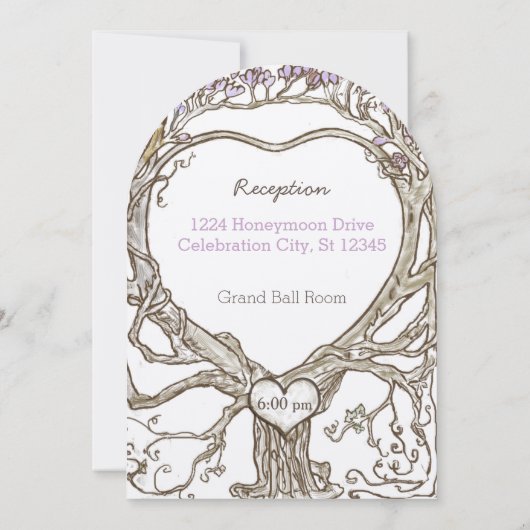 Pastel Lavender Lila Plum Boho Heart Shaped Kaart (Achterkant)