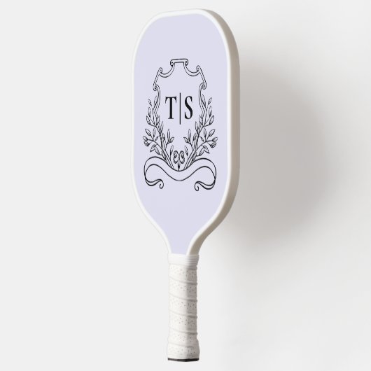 Pastel Lavender Lilac Monogram Initial Classic Pickleball Paddle (Links)