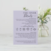 Pastel Lavender Lilac Wedding Finer Details Kaart (Staand voorkant)