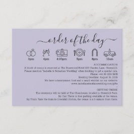 Pastel Lavender LiWedding Details Order Of The Day Informatiekaartje