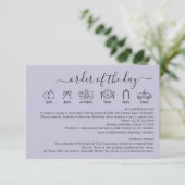 Pastel Lavender LiWedding Details Order Of The Day Informatiekaartje (Staand voorkant)