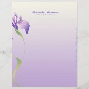 Pastel Lavender Paars Flower Natural Spa Briefhoofd Sjabloon
