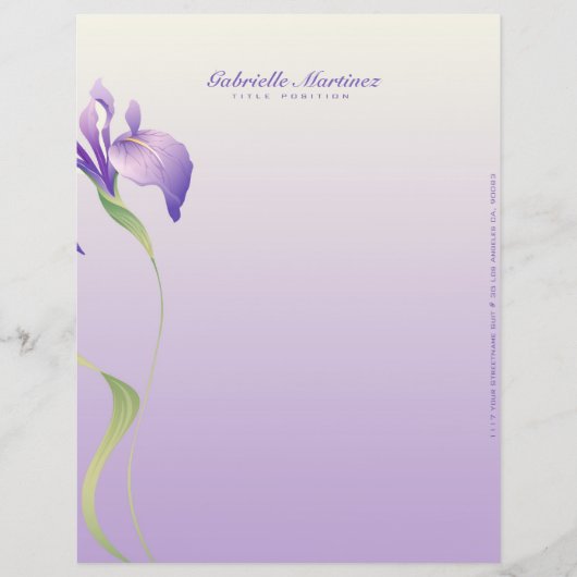 Pastel Lavender Paars Flower Natural Spa Briefhoofd Sjabloon (Voorkant)