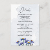 Pastel Lavender Paarse Daisies Wedding Details Informatiekaartje (Voorkant)