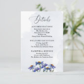 Pastel Lavender Paarse Daisies Wedding Details Informatiekaartje (Staand voorkant)
