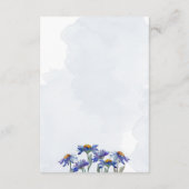Pastel Lavender Paarse Daisies Wedding Details Informatiekaartje (Achterkant)