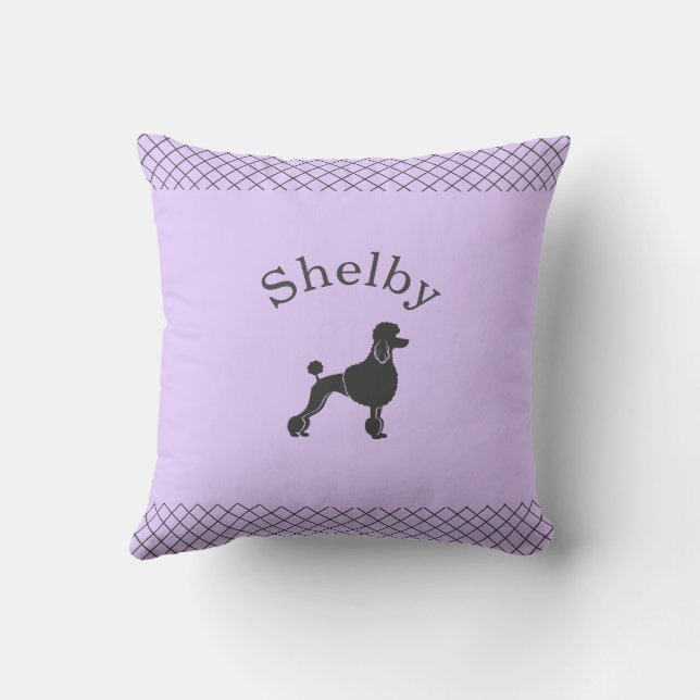 Pastel Lavender Poodle Personalized Matching  Kussen (Achterkant)