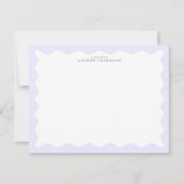 Pastel Lavender Wavy Frame Note Card Kaart (Voorkant)