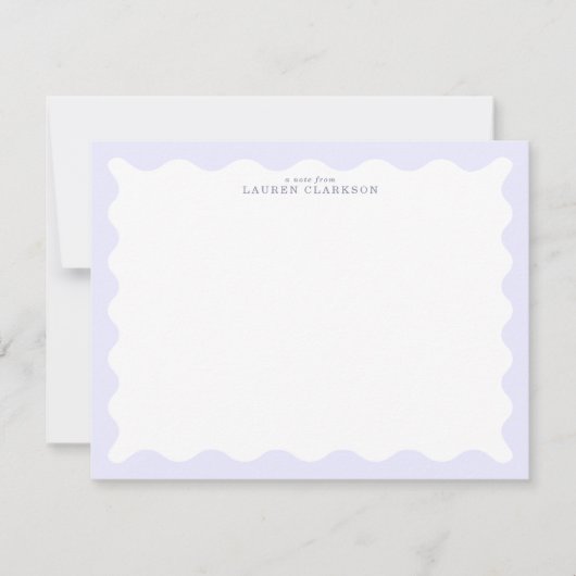 Pastel Lavender Wavy Frame Note Card Kaart (Voorkant)
