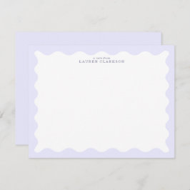 Pastel Lavender Wavy Frame Note Card Kaart