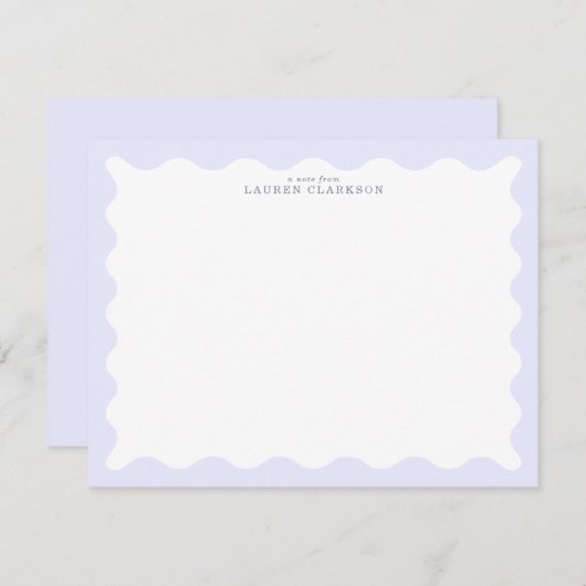 Pastel Lavender Wavy Frame Note Card Kaart (Voorkant / Achterkant)