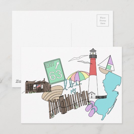 Pastel LBI Love Collage Briefkaart (Voorkant / Achterkant)